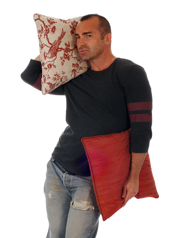 Louie spence cushion red